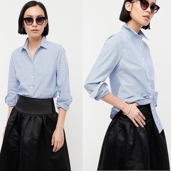 Rhinestone Embellished Strioed Perfect Shirt - Picture 16 of 16